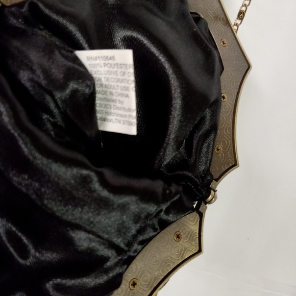 Vintage 1930's Handbag Velvet Evening Christmas Tree Rhinestones Chain Crossbody - Picture 4 of 6